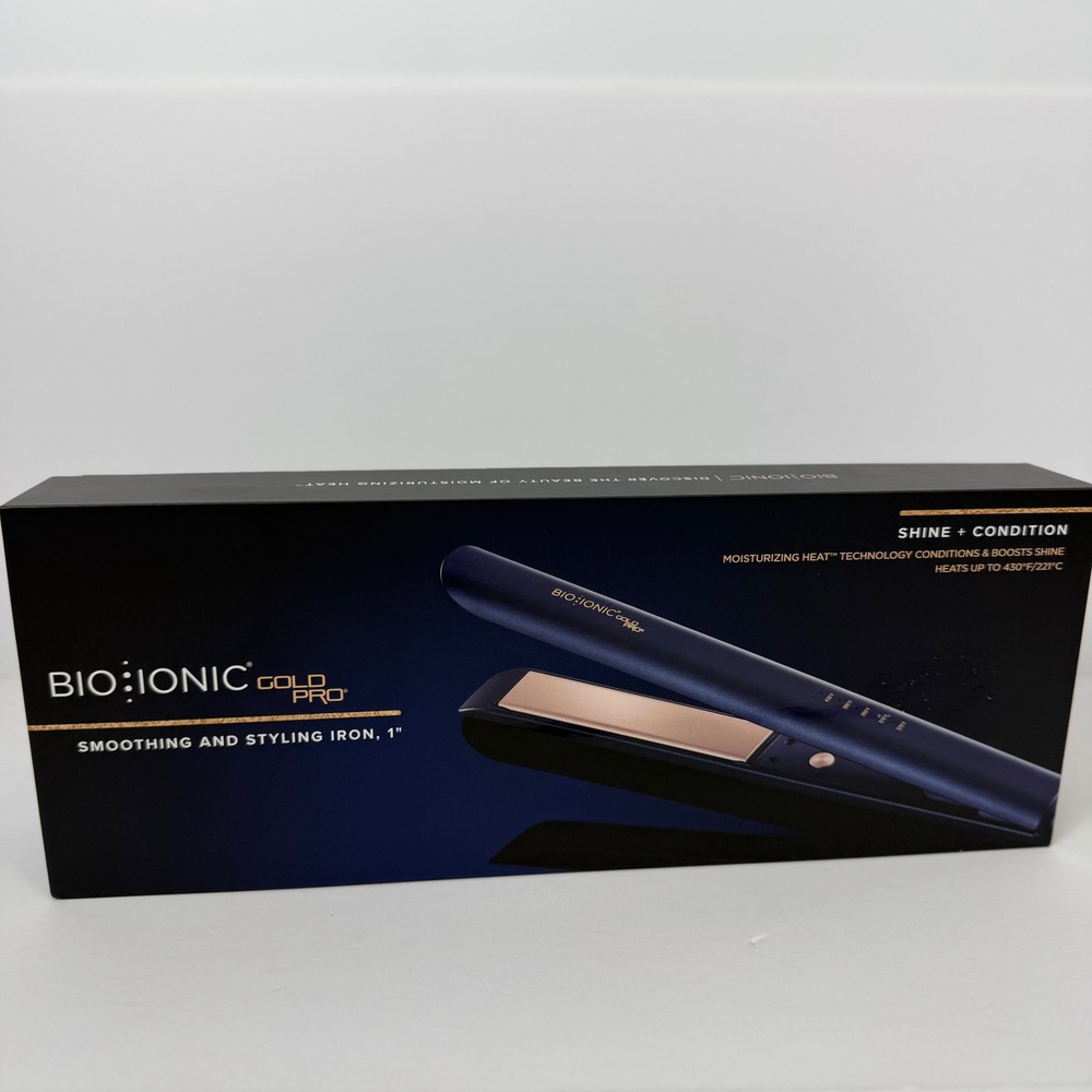 Bio Ionic GoldPro Smoothing and Styling Iron 1 Inch Flat Iron Z-GPRFI-1.0 NEW